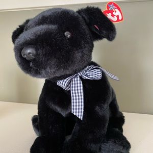 Large Retired Ty beanie buddy, Luke the black lab.